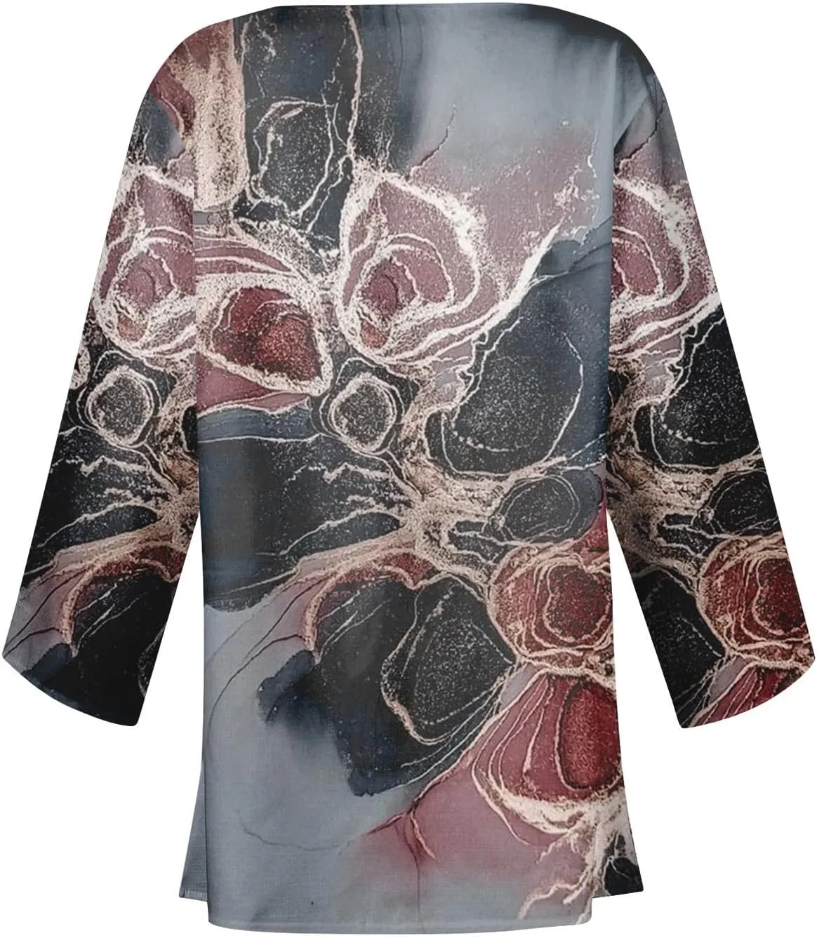 Lightweight Cardigans for Women 3/4 Sleeve Trendy Open Front Cardigan Floral Printed Comfy Dressy Cardigans