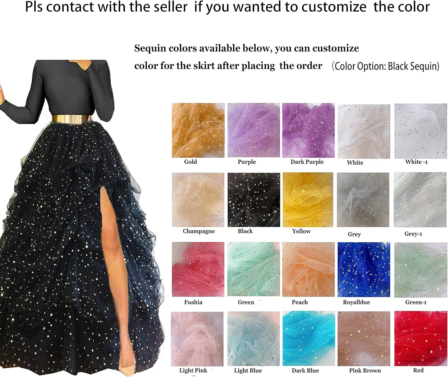 Lisong Women Maxi Tulle Floor Length Layered High Waist Spectial Occasion Skirt