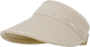 Livingston Sun Visors for Women Black Sun Hat Wide Brim Beach Hat UV Protection Straw Hat