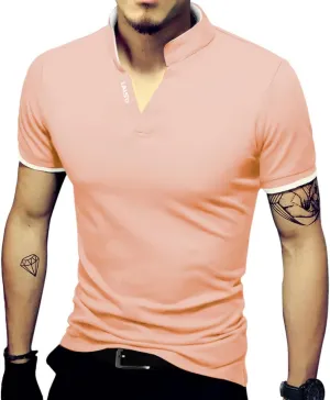 LOGEEYAR Mens Fashion Polo Henley Shirts Short/Long Sleeve Casual T-Shirts Slim Fit Cotton Polo Shirts for Men