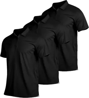 Long Sleeve Polo Shirts for Men Quick Dry Performance Polo T Shirts Collared Tactical Shirt Athletic UPF Golf Shirts