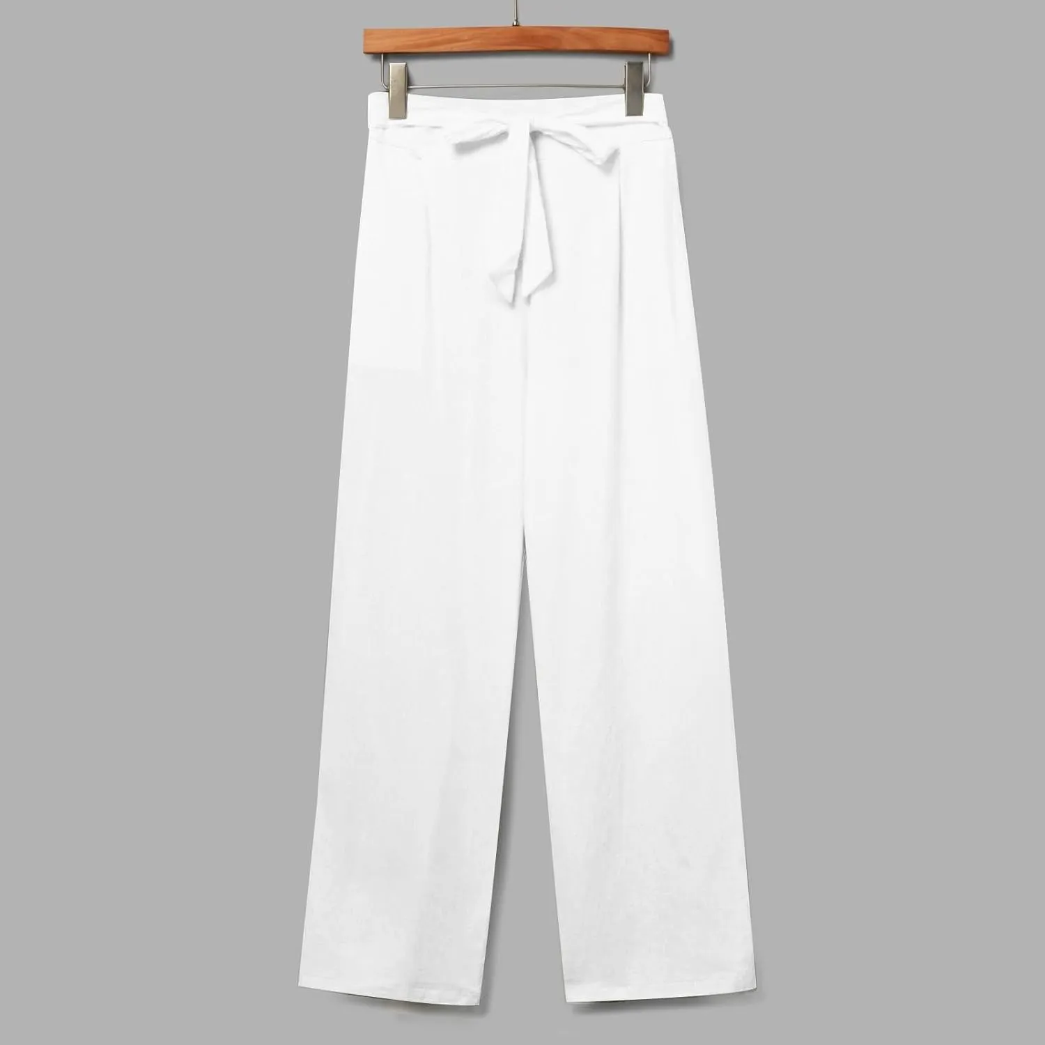 Lounge Pants Women Flowy Beach Pants Linen Palazzo Pants Summer Elastic Pants Workout Soft Pants Long Trousers