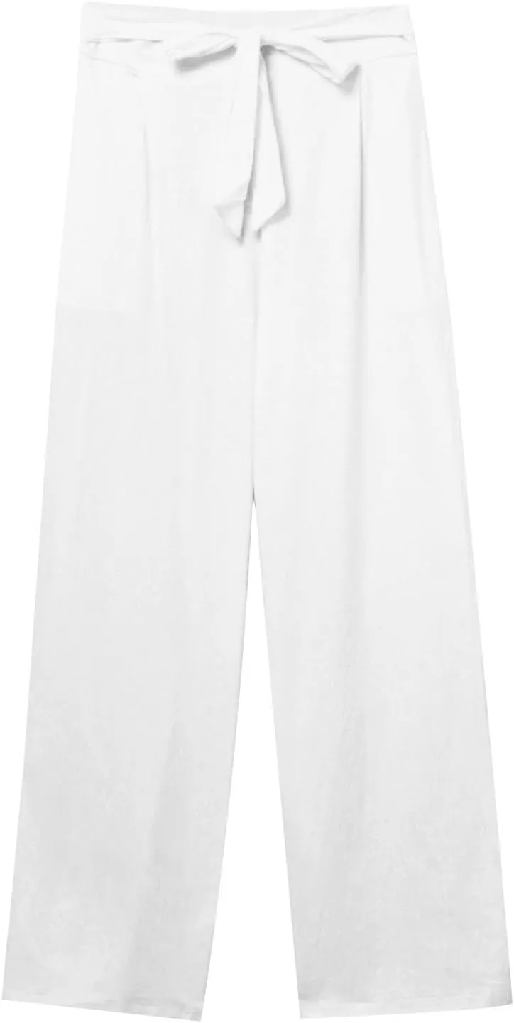 Lounge Pants Women Flowy Beach Pants Linen Palazzo Pants Summer Elastic Pants Workout Soft Pants Long Trousers