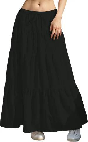 Maxi Skirt for Women 2025 Vacation Boho Flowy Swing Tiered A-Line Maxi Skirts Elastic Waist Pleated Long Beach Dress