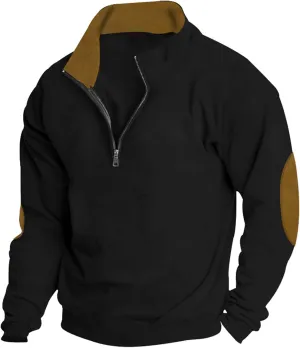 Men Hoodie Hooded Pocket And Solid Autumn Winter Color Sweater Sleeve Jacket Men's blouse Navvy Blue Hoodie Sweaters