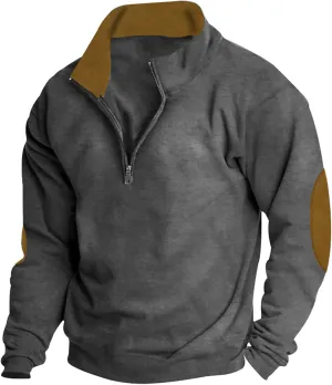 Men Hoodie Hooded Pocket And Solid Autumn Winter Color Sweater Sleeve Jacket Men's blouse Navvy Blue Hoodie Sweaters