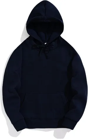 Men Hoodie Hooded Pocket And Solid Autumn Winter Color Sweater Sleeve Jacket Men's blouse Navvy Blue Hoodie Sweaters