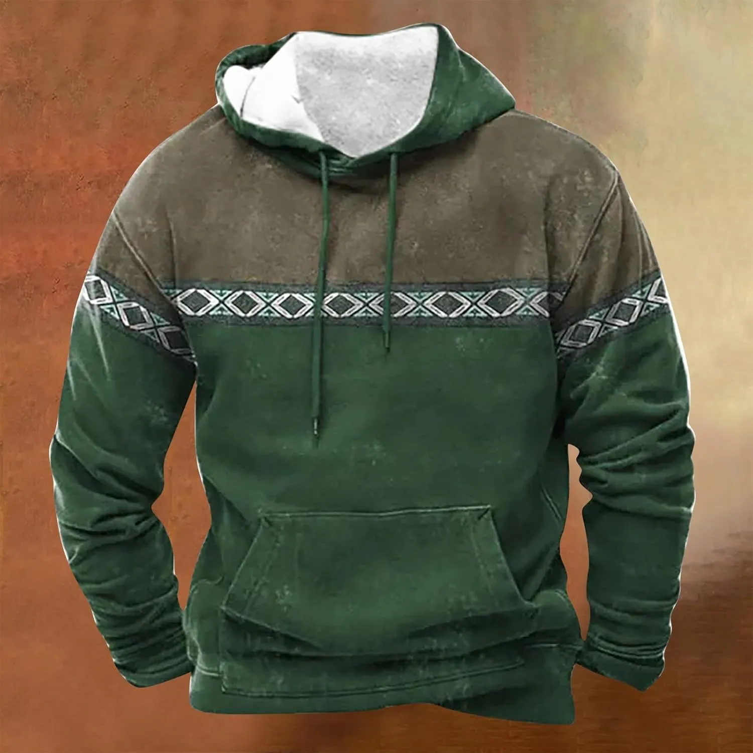 Men's Blue, Black, Brown Polyester Classic Hoodie with Half Sleeve and Hooded Neck