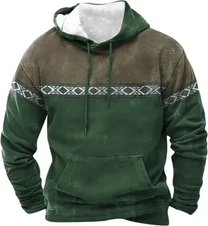 Men's Blue, Black, Brown Polyester Classic Hoodie with Half Sleeve and Hooded Neck