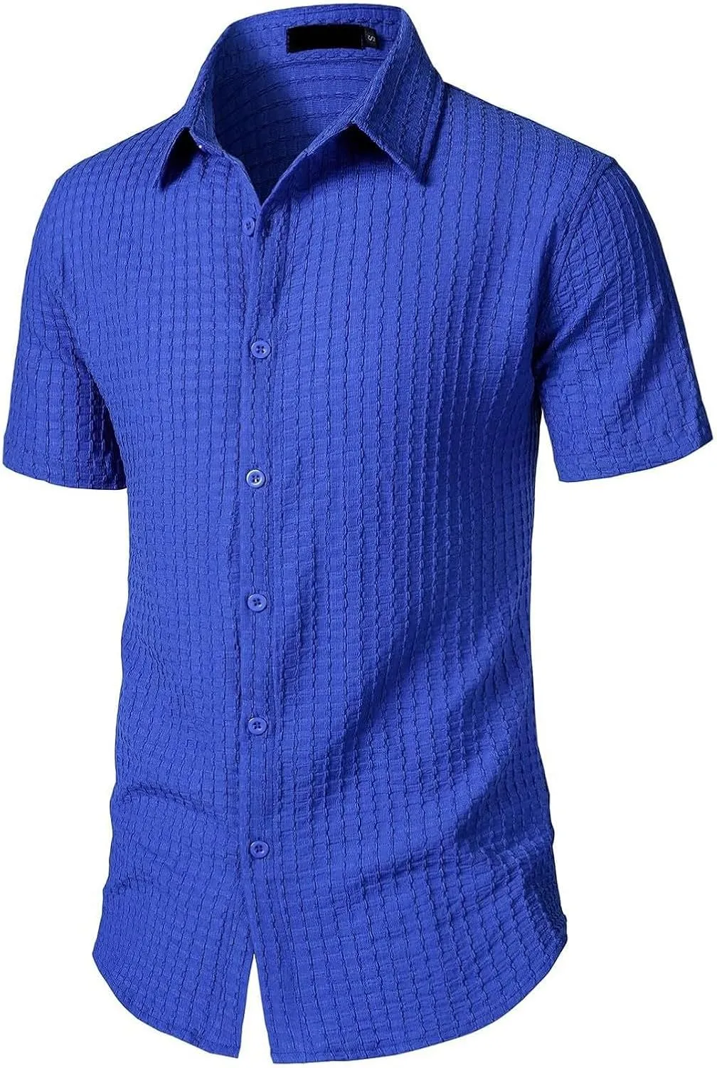 Men's Button Down Shirts Short Sleeve Casual Dress Shirts Summer Solid Beach Vacation Shirts 2025 Summer