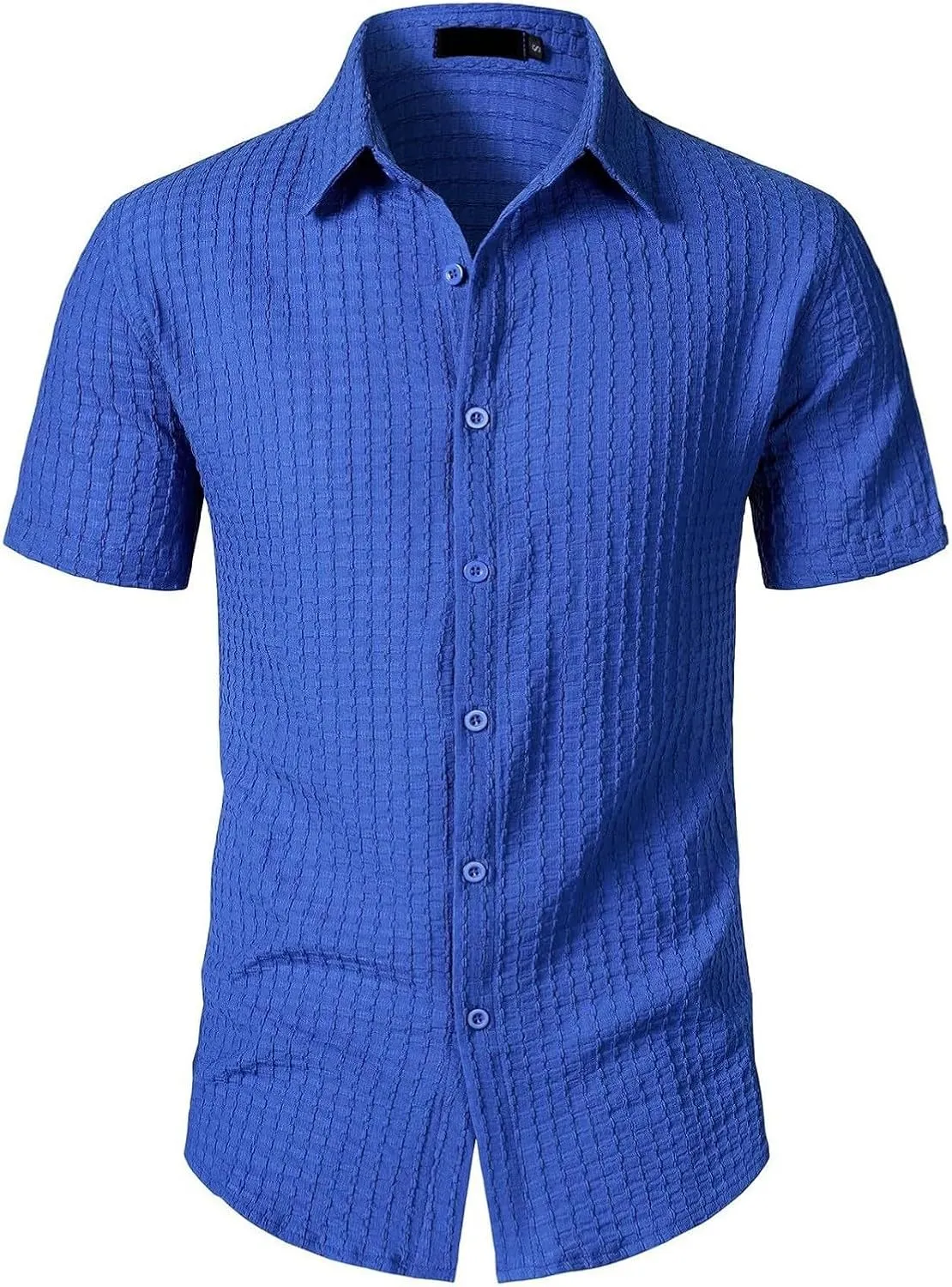 Men's Button Down Shirts Short Sleeve Casual Dress Shirts Summer Solid Beach Vacation Shirts 2025 Summer