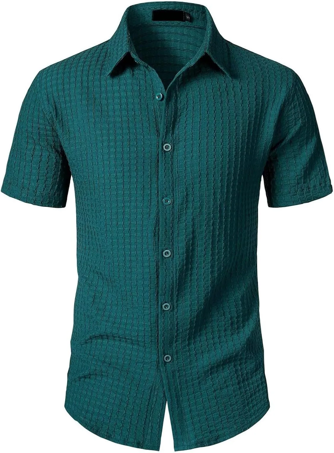 Men's Button Down Shirts Short Sleeve Casual Dress Shirts Summer Solid Beach Vacation Shirts 2025 Summer