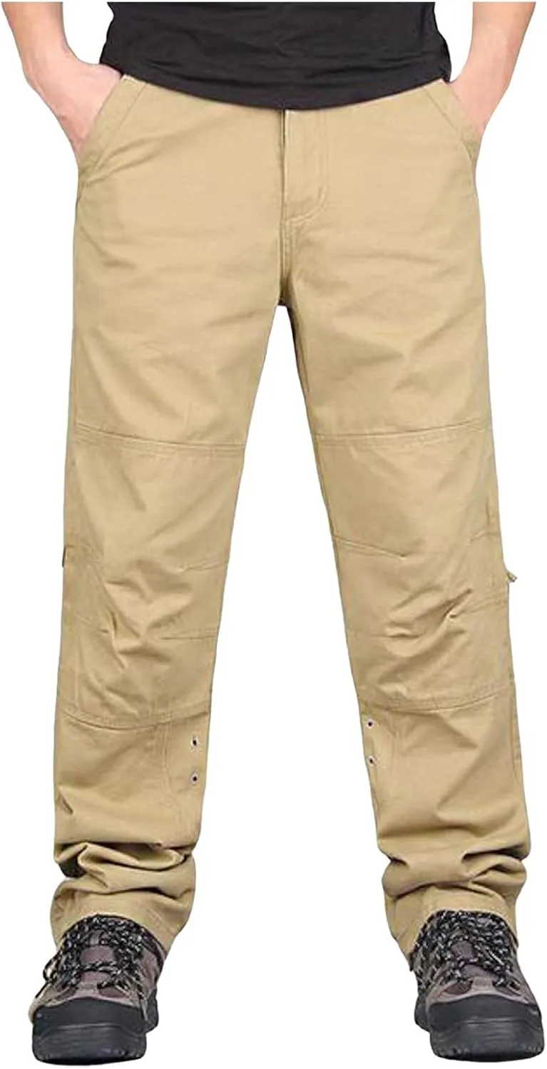 Mens Cargo Pants Relaxed Fit Work Hiking Pants Stretch Tactical Pants Lightweight Outdoor Travel Pants Multi Pockets Pants