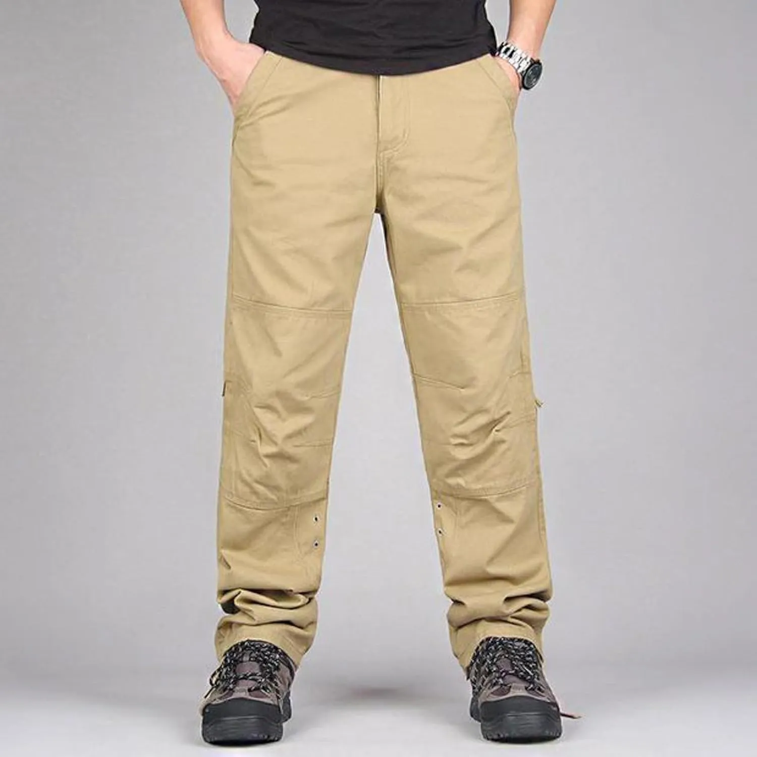 Mens Cargo Pants Relaxed Fit Work Hiking Pants Stretch Tactical Pants Lightweight Outdoor Travel Pants Multi Pockets Pants