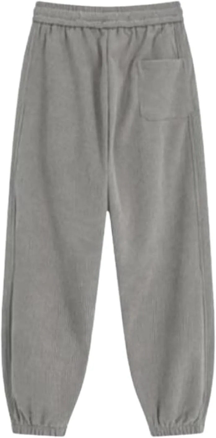 Men's Casual Athletic Pants Hiking Baggy Pants Belted Foot Elastic Waist Pants Casual Solid Pants Jogger Pants