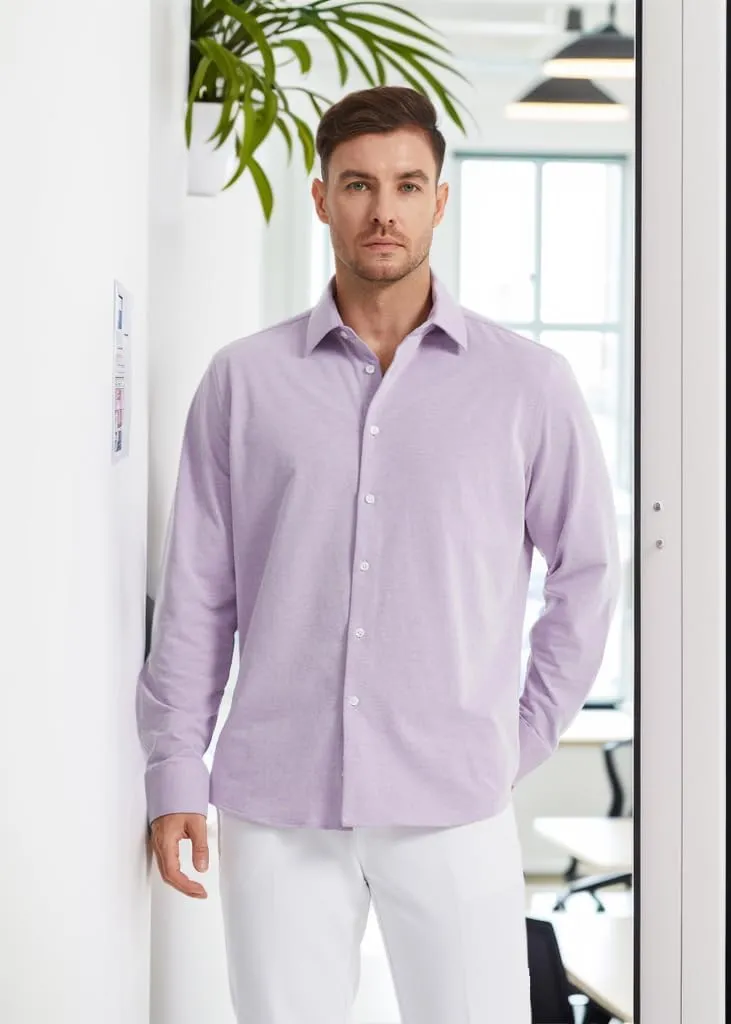 Men's Dress Knitted Shirts Stretch Wrinkle Free Button Down Shirts Long Sleeve Business Casual Shirts Mens