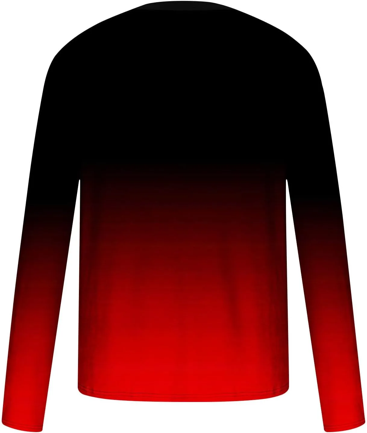 Men's Fashion Gradient Printed Shirts Long Sleeve Round Neck Pullover Athletic Workout Shirts Running Sport Shirts