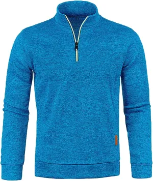 Men's Fleece Crewneck Sweatshirt Zipper Long Sleeved Hoodie Pullover Hooded Sweatshirt Sweat Shirt Mens Sweat Shirt