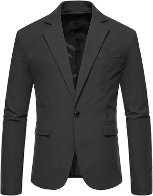 Men's Formal Suit Blazers Dinner Party Prom Wedding Stylish Tuxedo Coats for Men One Button Casual Slim Fit Jackets