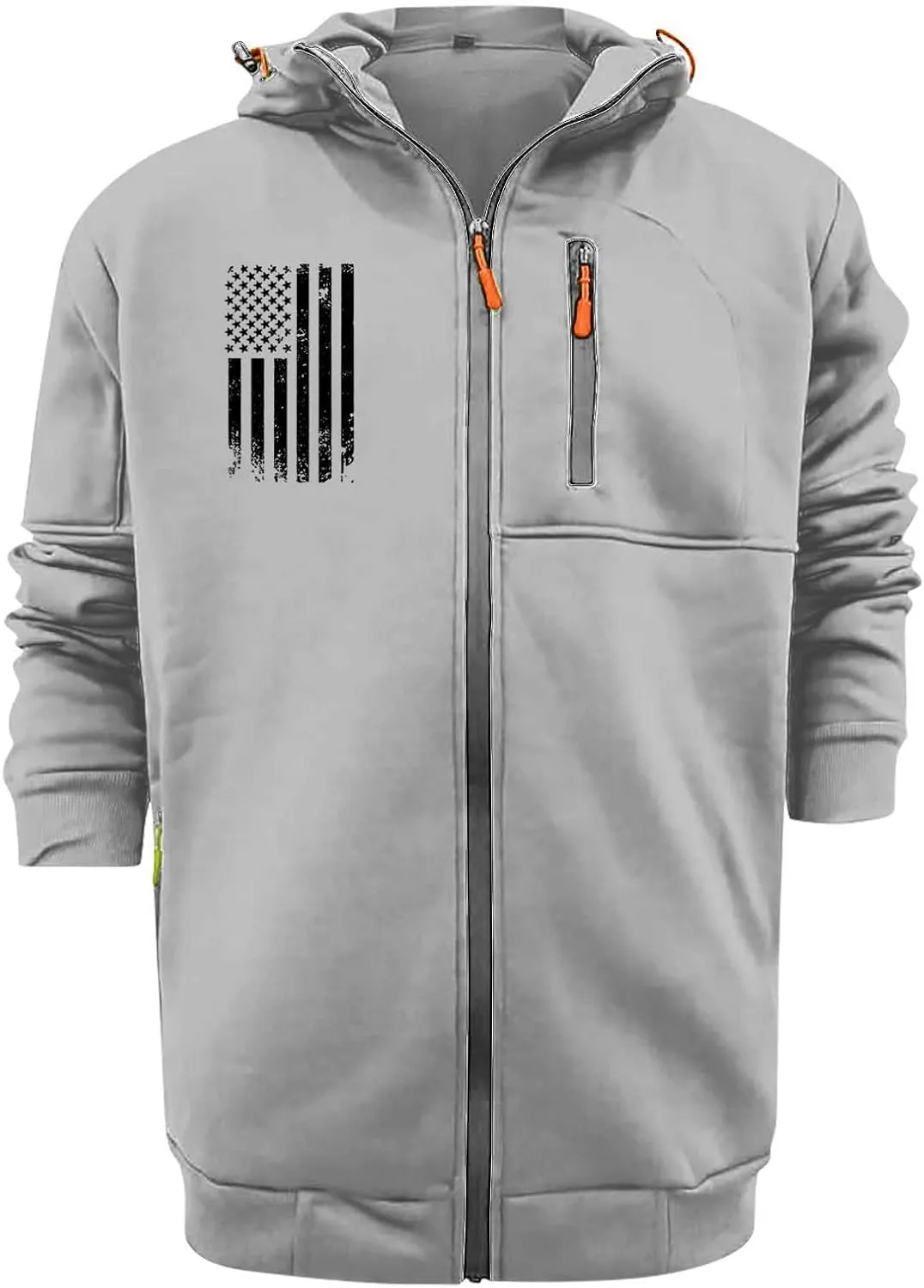 Mens Graphic Hoodies Zip Up USA Flag Hooded Sweatshirts Casual Trendy Patriotic Spring Shirt Long Sleeve Fashion Tops