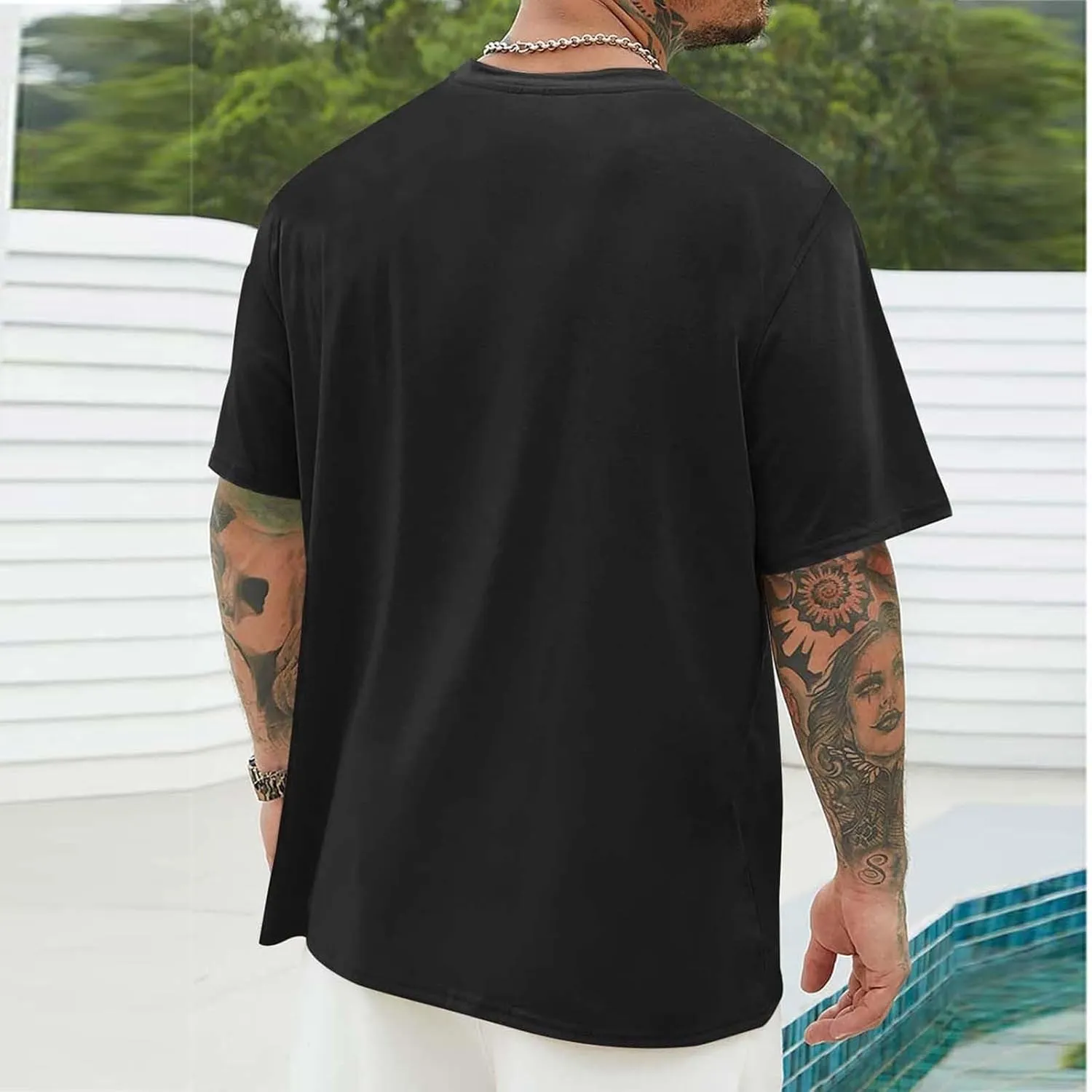 Mens Graphic T-Shirts Plus Size Summer Palm Tree Printed Tshirt Short Sleeve Casual Loose Fit Crew Neck Tee Tops