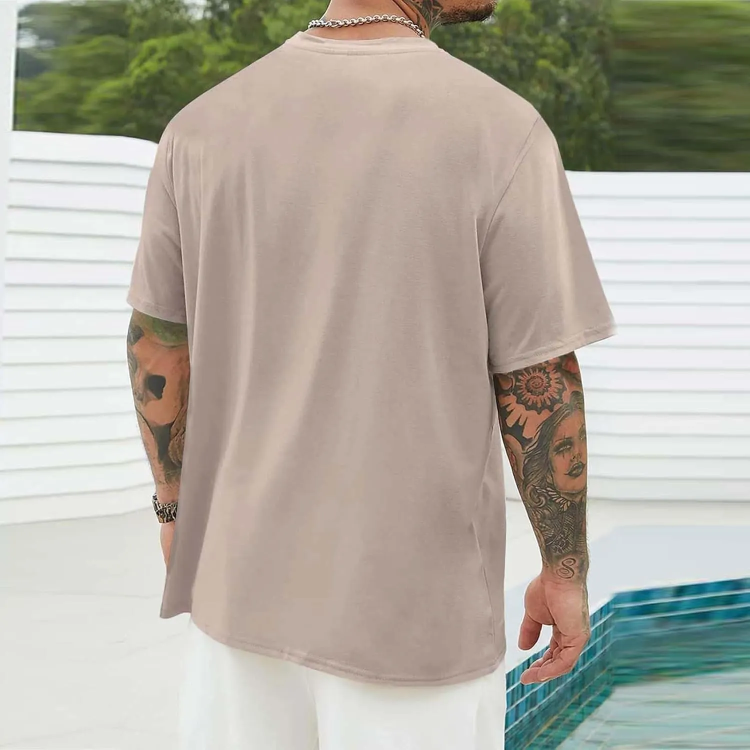 Mens Graphic T-Shirts Plus Size Summer Palm Tree Printed Tshirt Short Sleeve Casual Loose Fit Crew Neck Tee Tops