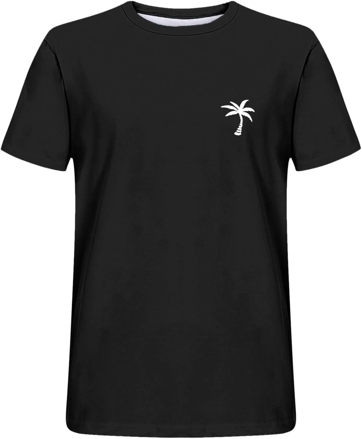Mens Graphic T-Shirts Plus Size Summer Palm Tree Printed Tshirt Short Sleeve Casual Loose Fit Crew Neck Tee Tops