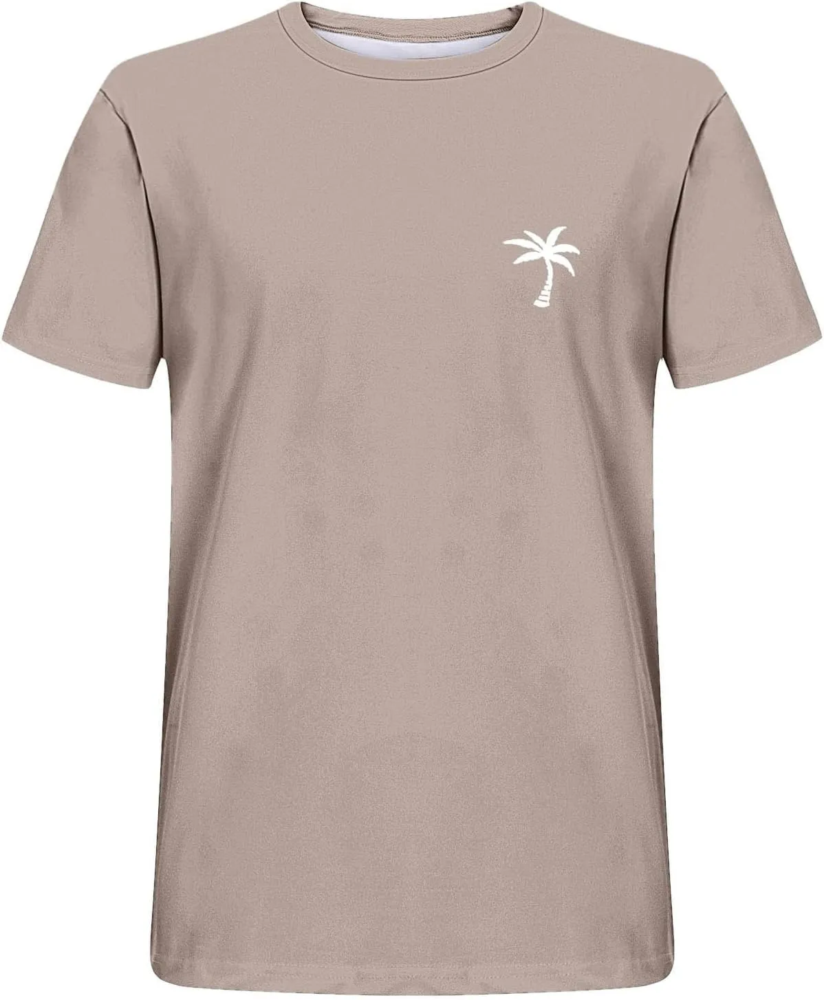 Mens Graphic T-Shirts Plus Size Summer Palm Tree Printed Tshirt Short Sleeve Casual Loose Fit Crew Neck Tee Tops