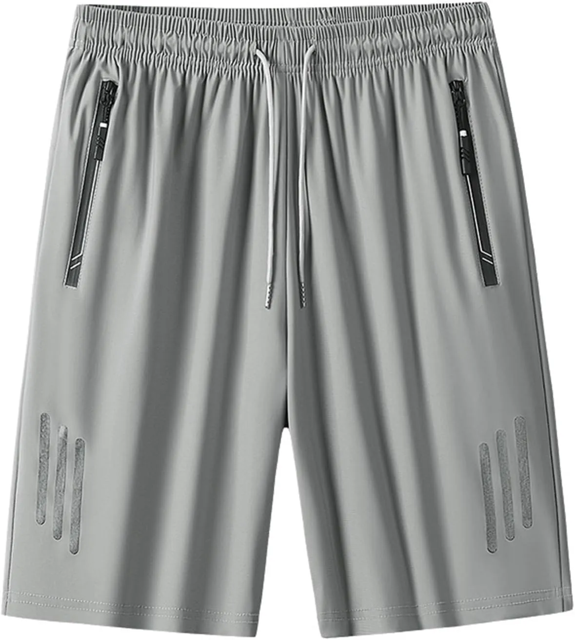Men's Ice Silk Shorts Sport Lightweight Shorts Breathable Short Pants Pocket with Zip Sports Trousers Active Men Shorts