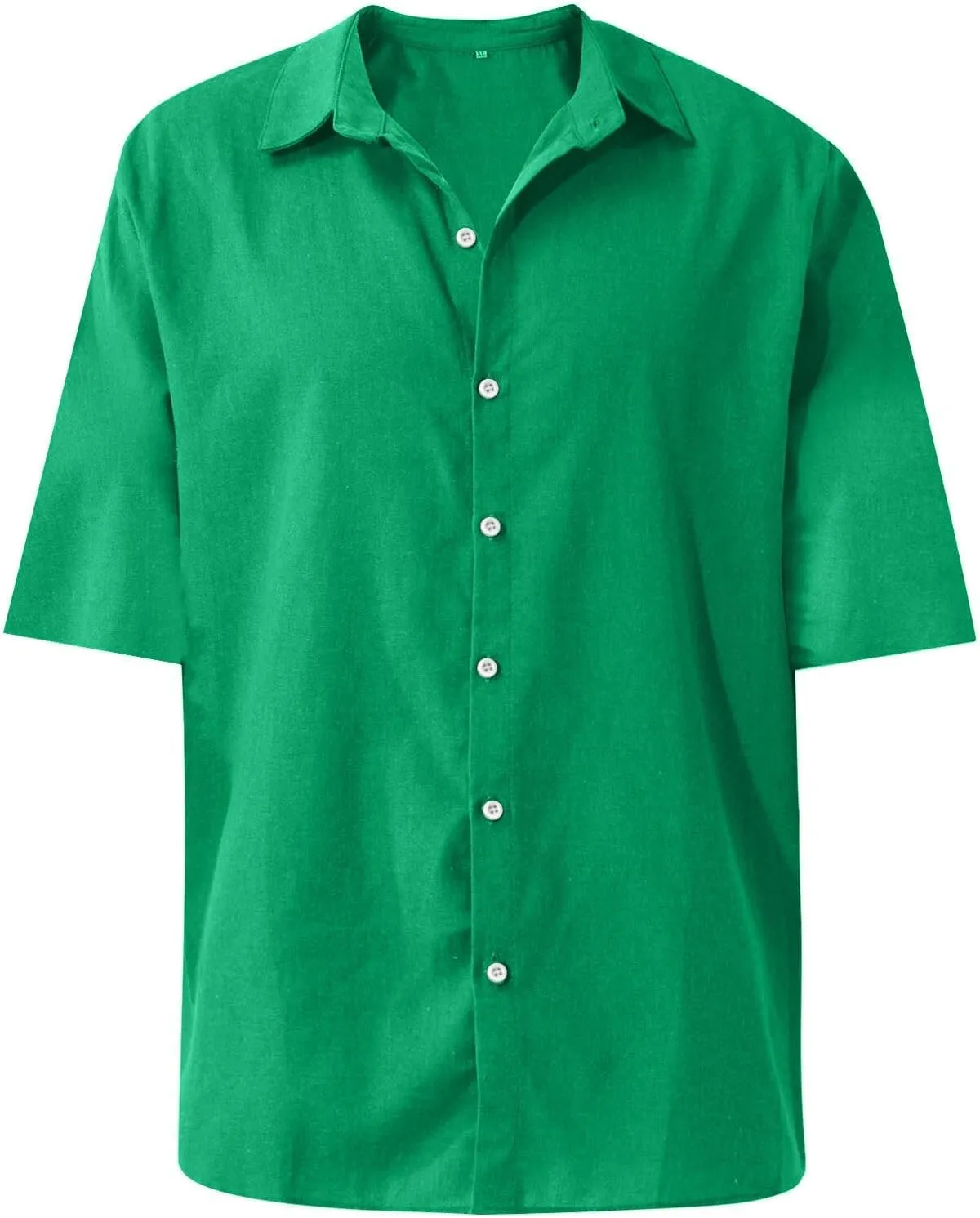 Mens Linen Shirts Casual Short Sleeve Summer Beach Shirts Loose Fit Cotton Linen Shirts Resort Clothings