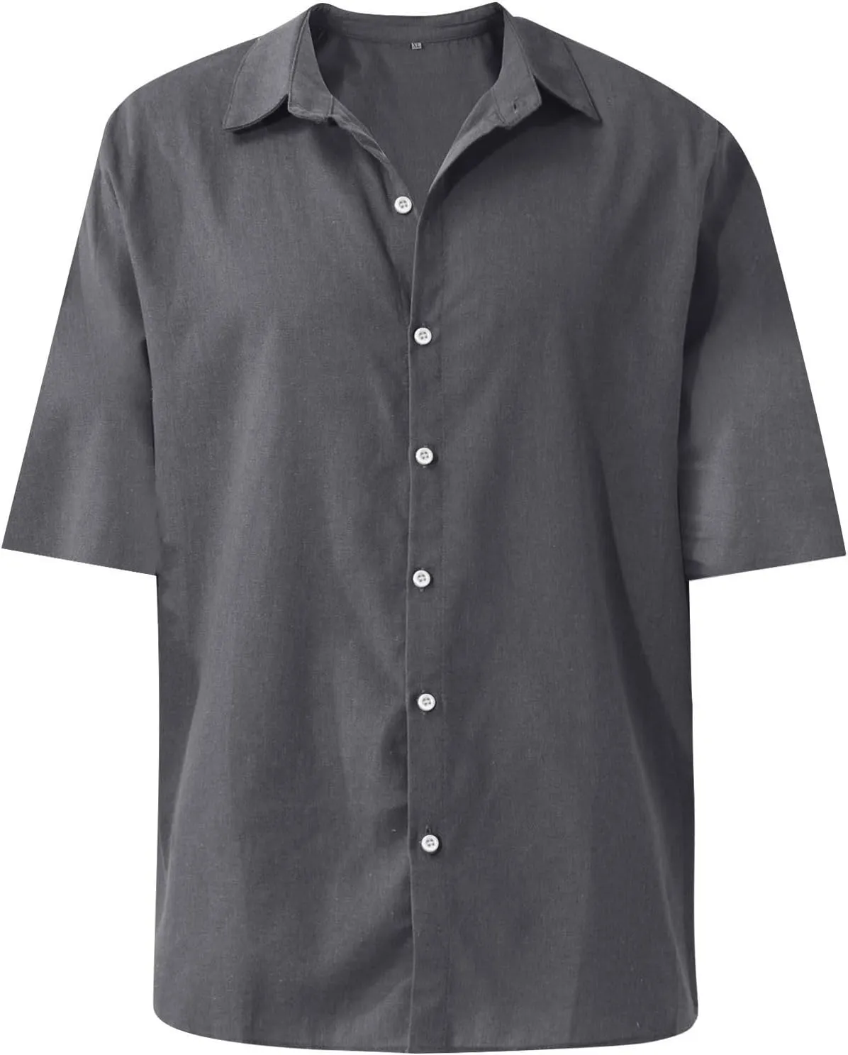 Mens Linen Shirts Casual Short Sleeve Summer Beach Shirts Loose Fit Cotton Linen Shirts Resort Clothings
