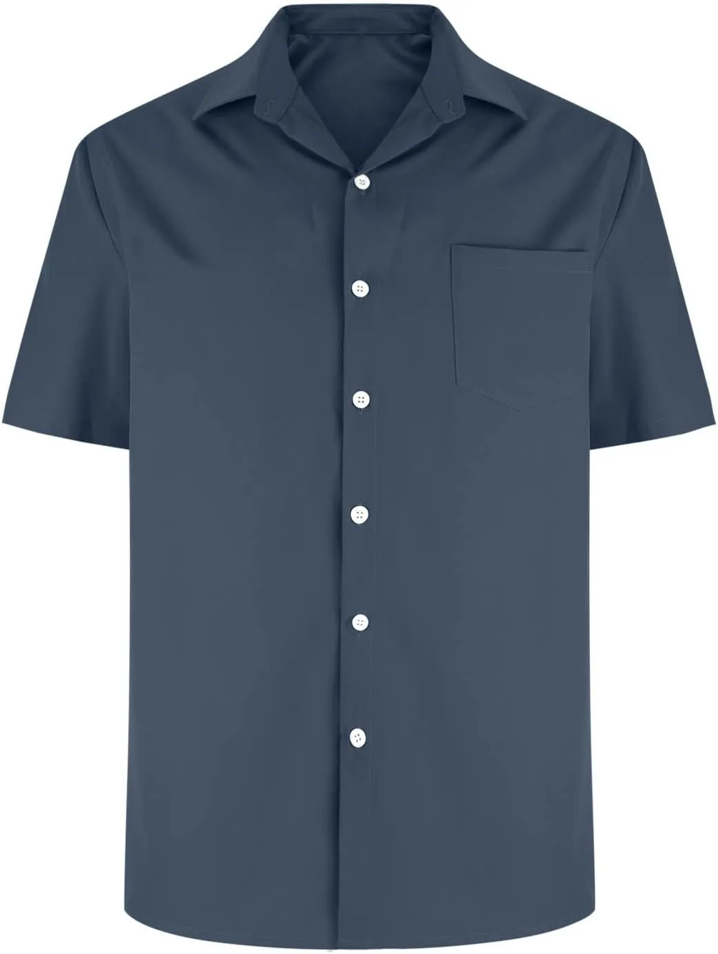 Mens Linen Shirts Mens Short Sleeve Button Down Shirts Summer Collared Beach T-Shirts Vacation Tops