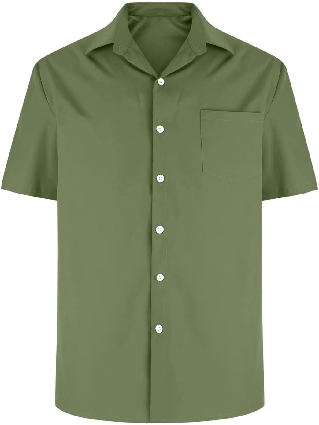 Mens Linen Shirts Mens Short Sleeve Button Down Shirts Summer Collared Beach T-Shirts Vacation Tops