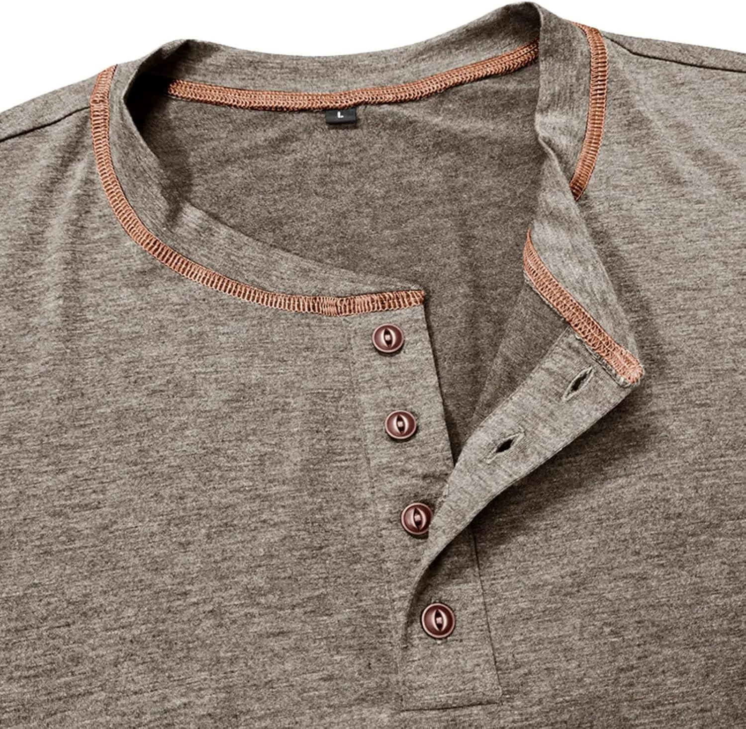 Mens Short Sleeve Shirts Casual Cotton Basic Henley Shirts Summer Lightweight T-Shirts