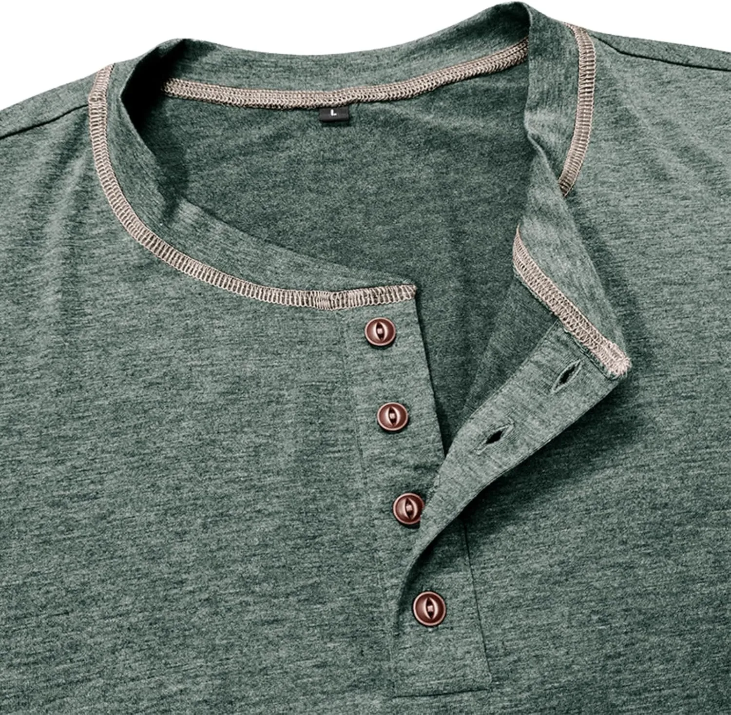 Mens Short Sleeve Shirts Casual Cotton Basic Henley Shirts Summer Lightweight T-Shirts