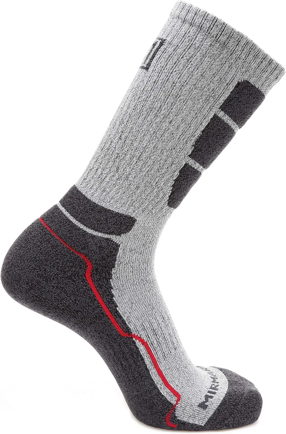 MIRMARU Men's 5 Pairs Hiking Outdoor Trail Running Trekking Moisture Wicking Cushion Crew Socks