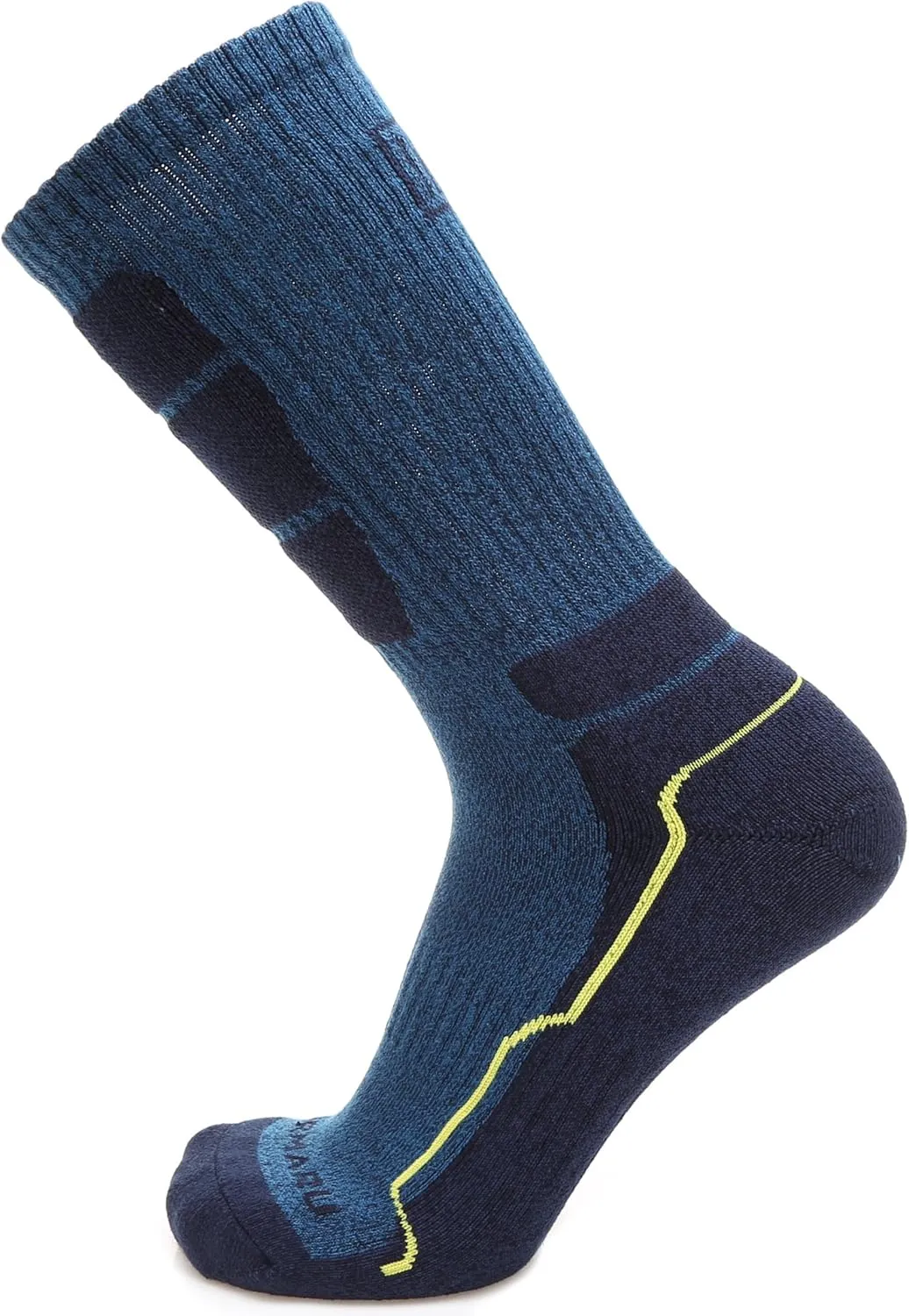 MIRMARU Men's 5 Pairs Hiking Outdoor Trail Running Trekking Moisture Wicking Cushion Crew Socks