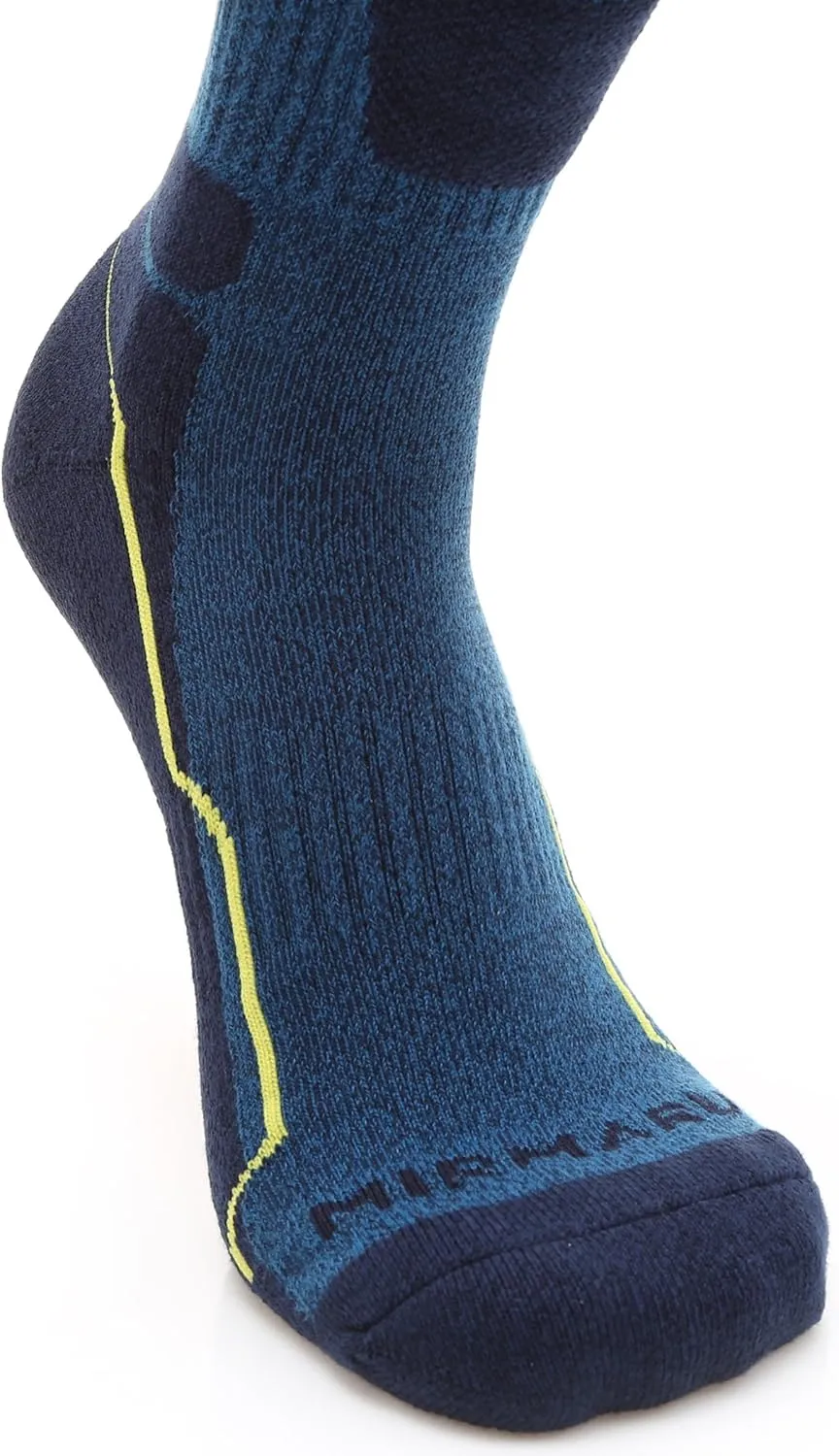 MIRMARU Men's 5 Pairs Hiking Outdoor Trail Running Trekking Moisture Wicking Cushion Crew Socks