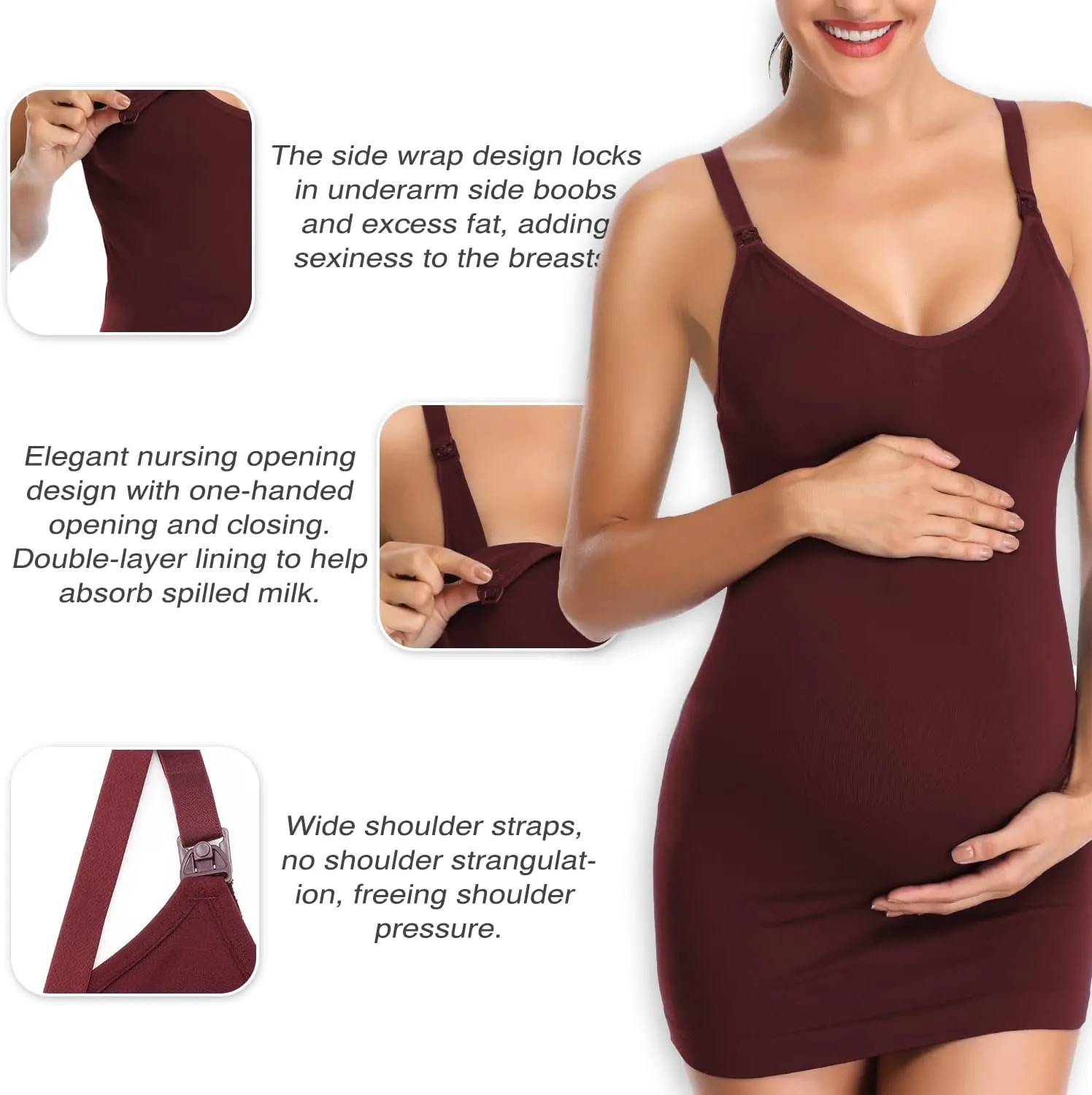 Nursing Tank Tops for Breastfeeding - Pregnancy Must Haves Maternity Camisoles with Built in Bra