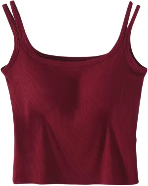 Padded Tank Tops for Women Pure Classic Fit Smooth Soft High Stretch Basic Tanks Casual Trendy Undershirts