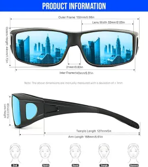 Polarized Sunglasses Fit Over Glasses for Men & Women – Oversized Square UV400 Protection Shades, Stylish Sun Glasses for Ultimate Eye Safety