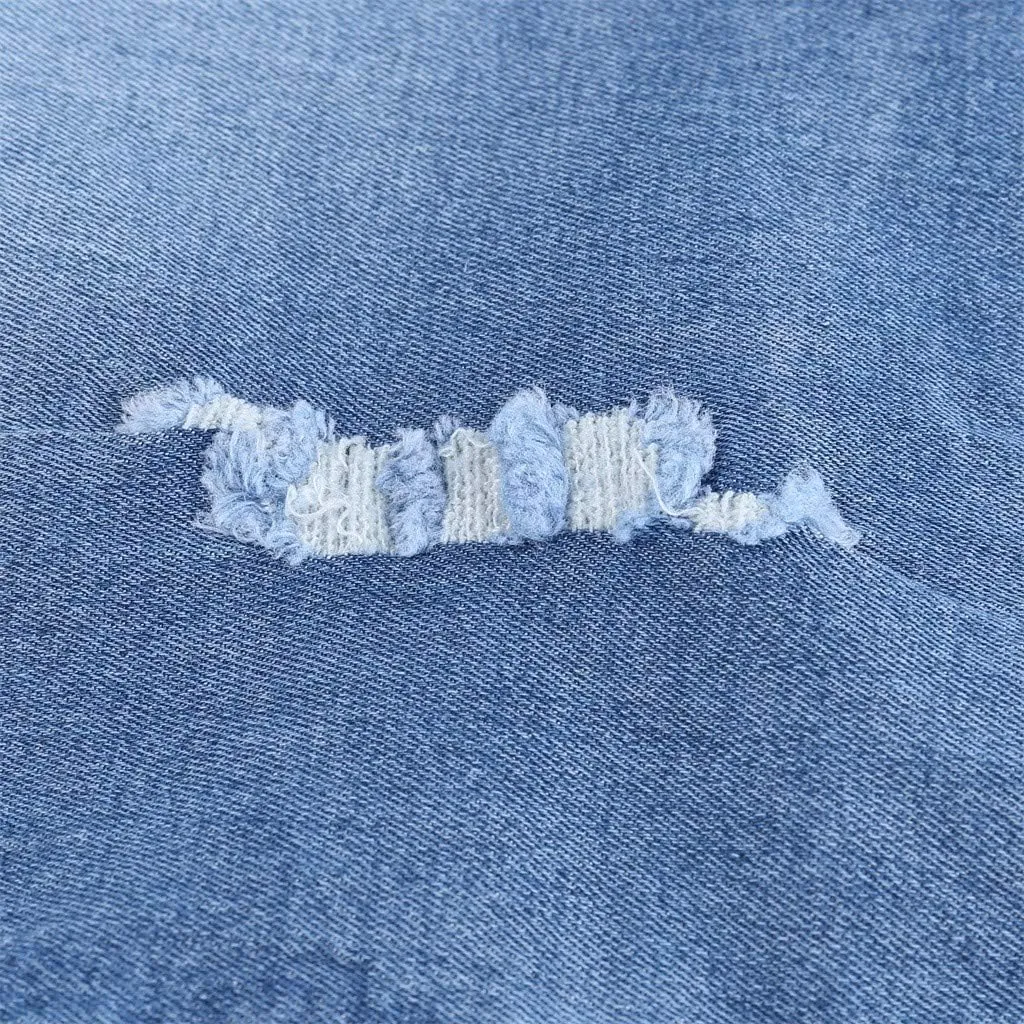 Ripped Jean Shorts for Women High Waisted Stretchy Plus Size Denim Distressed Jeans Sports Ripped Shorts