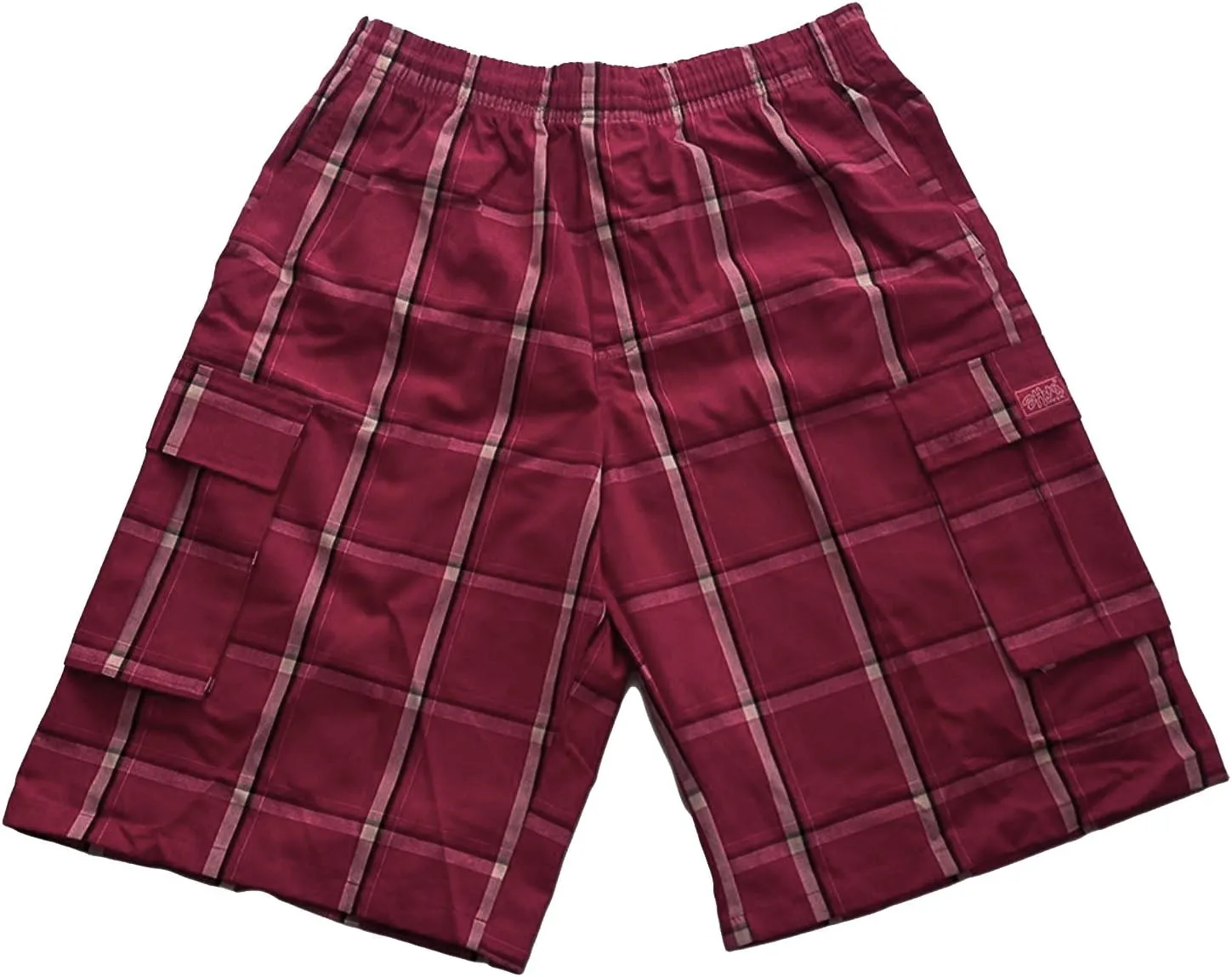 Shaka Wear Men's Cargo Shorts – Casual Plaid Relaxed Loose Fit Elastic Waist Multi Pocket Pants Regular Big S~5XL