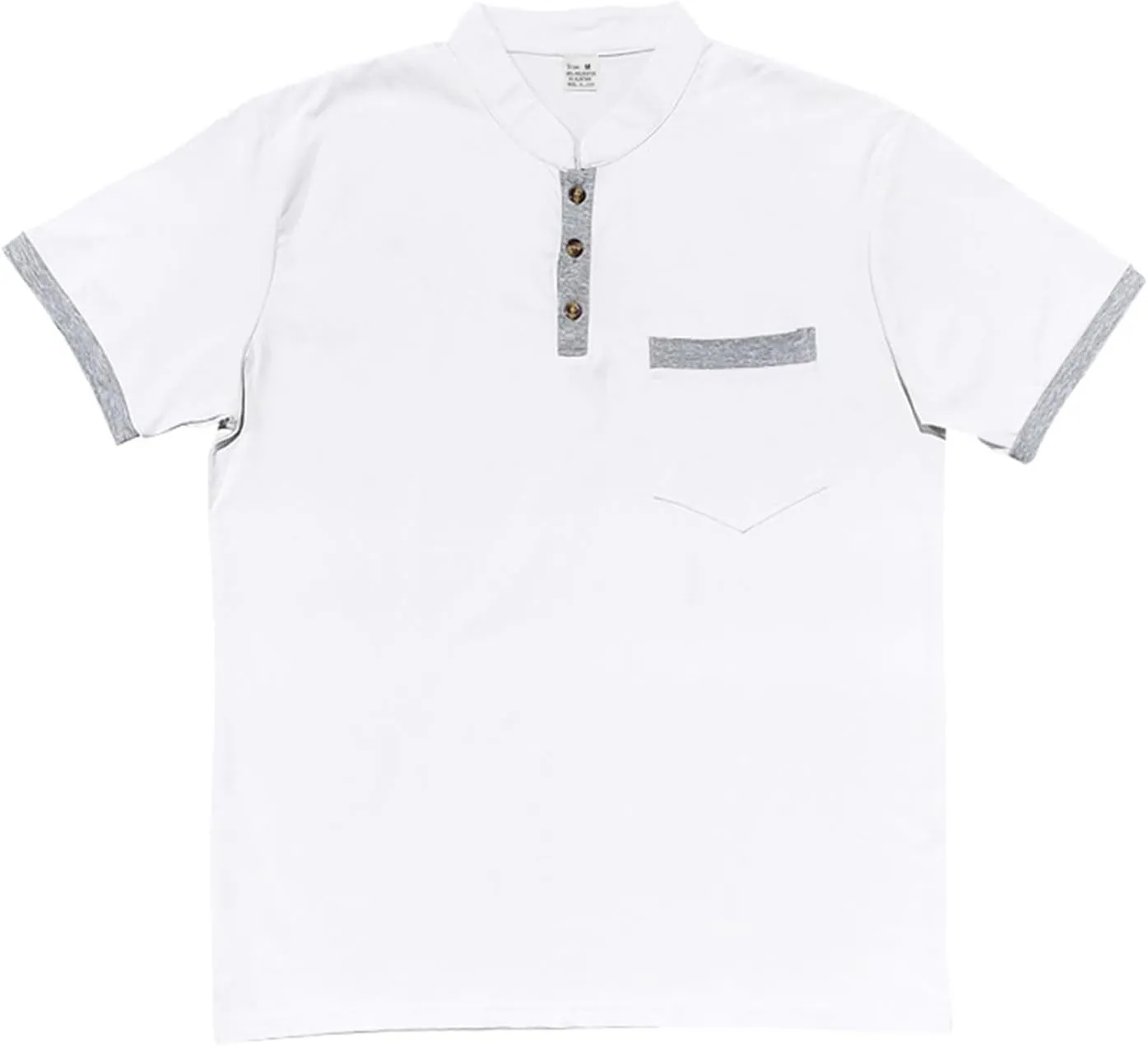 Short Sleeve Henley Shirts for Men Classic Button V Neck Tshirt Outdoor Casual Trendy Spring Tee Tops with Pocket