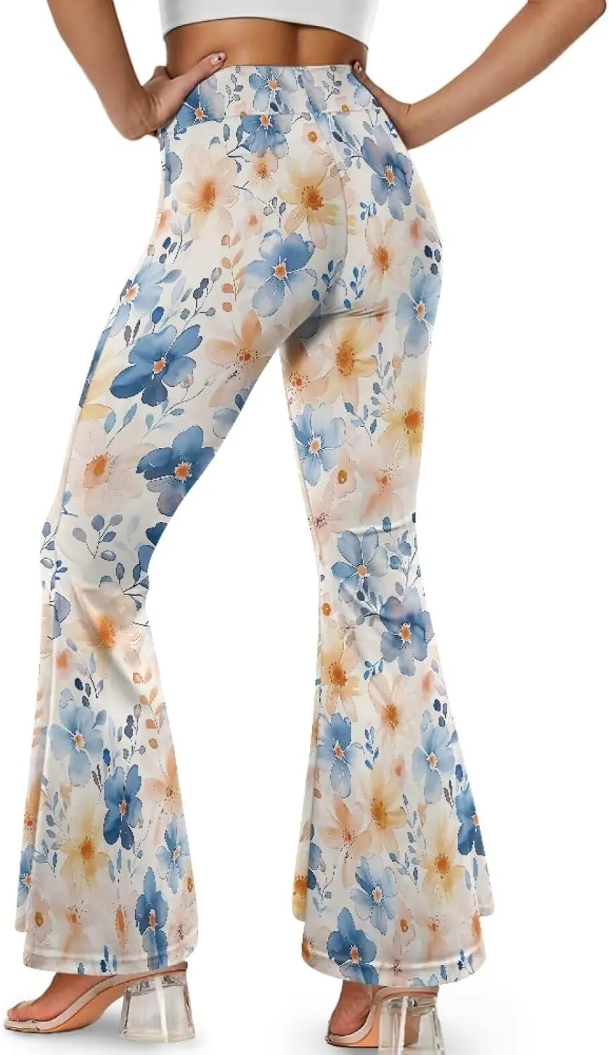 Slit Pants for Women Yoga Pants High Waist Flare Pants Yoga Leggings Elastic Waist Workout Pants Pilates Pants