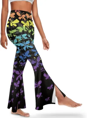 Slit Pants for Women Yoga Pants High Waist Flare Pants Yoga Leggings Elastic Waist Workout Pants Pilates Pants