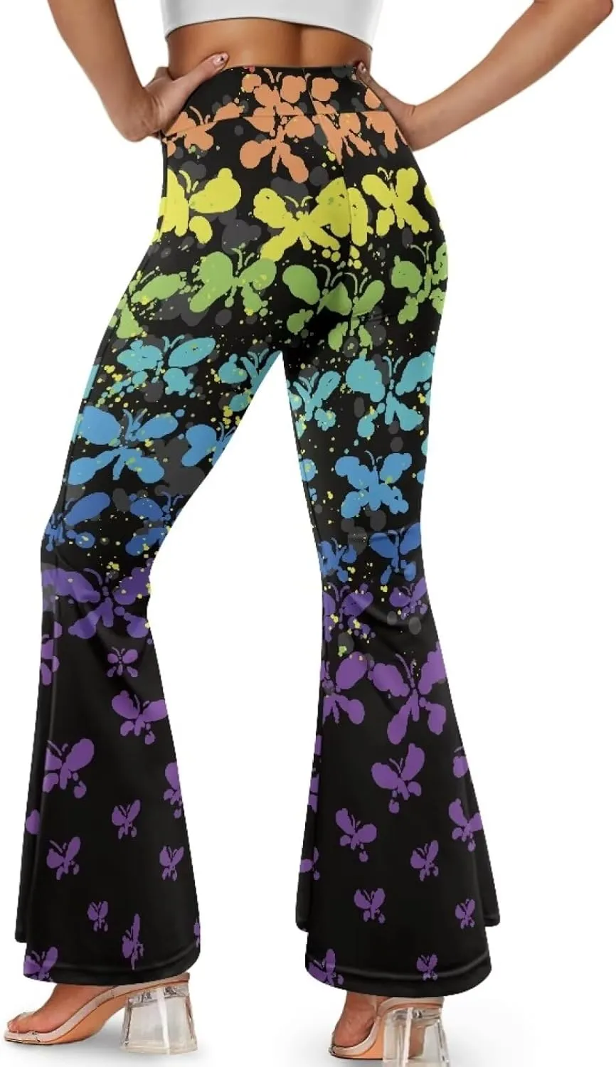 Slit Pants for Women Yoga Pants High Waist Flare Pants Yoga Leggings Elastic Waist Workout Pants Pilates Pants