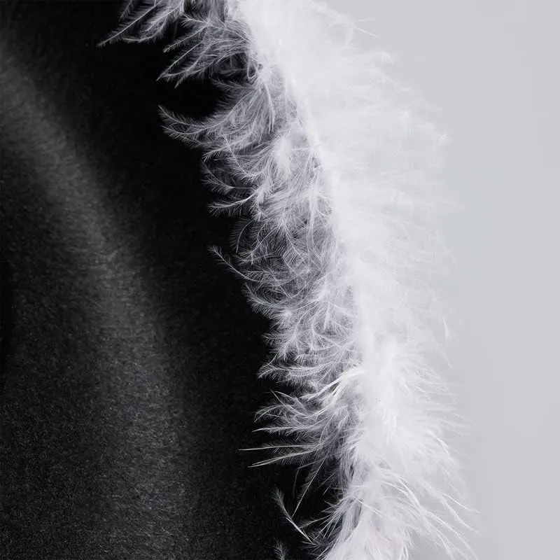 Springcmy Women Cowboy Hat Felt Fluffy Feather Trim Disco Cowgirl Hat Wide Brim Fancy Party Holloween Role Play Hats Up Hat