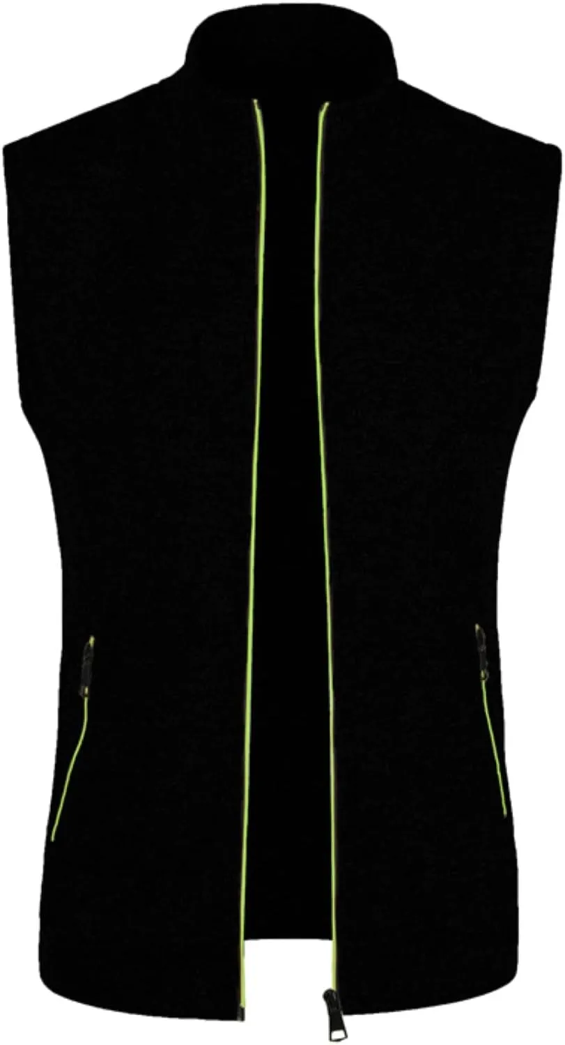 Sweater Vest Men Zipper Mock Neck Fashion Fall Cardigan Sweaters Sleeveless Casual Knitted Tops with Pocket