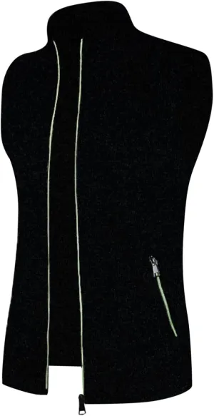 Sweater Vest Men Zipper Mock Neck Fashion Fall Cardigan Sweaters Sleeveless Casual Knitted Tops with Pocket